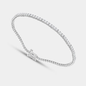 Gilded 2 Carat Lab-Grown Diamond Round-Shaped Classic Tennis Bracelet
