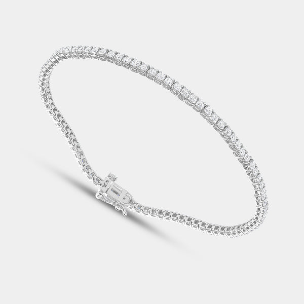 Gilded 2 Carat Lab-Grown Diamond Round-Shaped Classic Tennis Bracelet