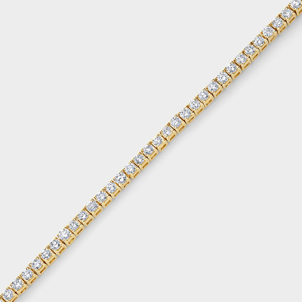 Gilded 2 Carat Lab-Grown Diamond Round-Shaped Classic Tennis Bracelet