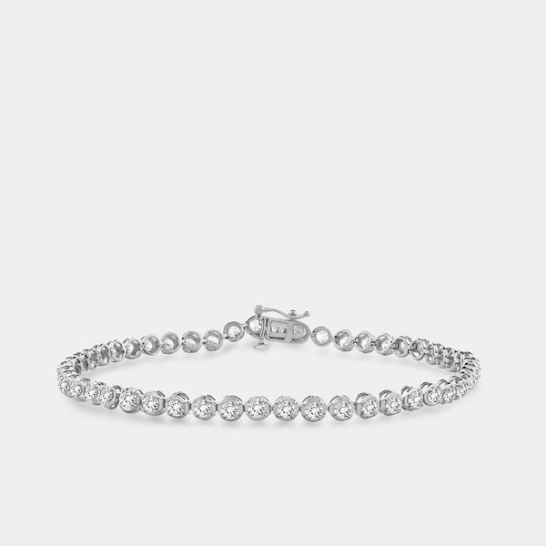 3 Carat Lab-Grown Diamond Round-Shaped Line Bracelet in a Cup Setting — GILDED New York