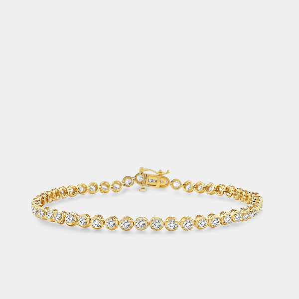 3 Carat Lab-Grown Diamond Round-Shaped Line Bracelet in a Cup Setting — GILDED New York