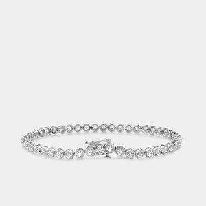 Gilded 3 Carat Lab-Grown Diamond Round-Shaped Line Bracelet in a Cup Setting