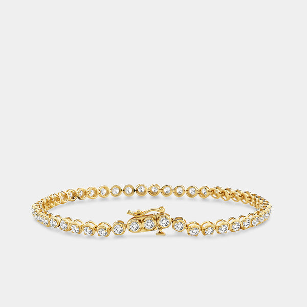 3 Carat Lab-Grown Diamond Round-Shaped Line Bracelet in a Cup Setting — GILDED New York