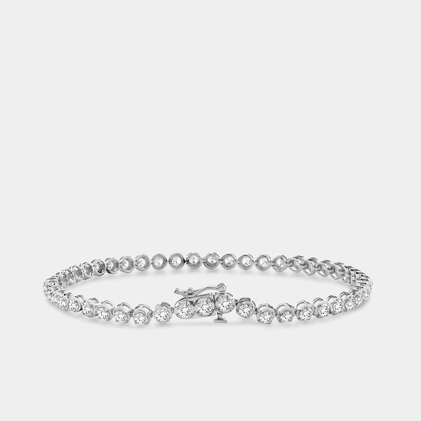 3 Carat Lab-Grown Diamond Round-Shaped Line Bracelet in a Cup Setting — GILDED New York