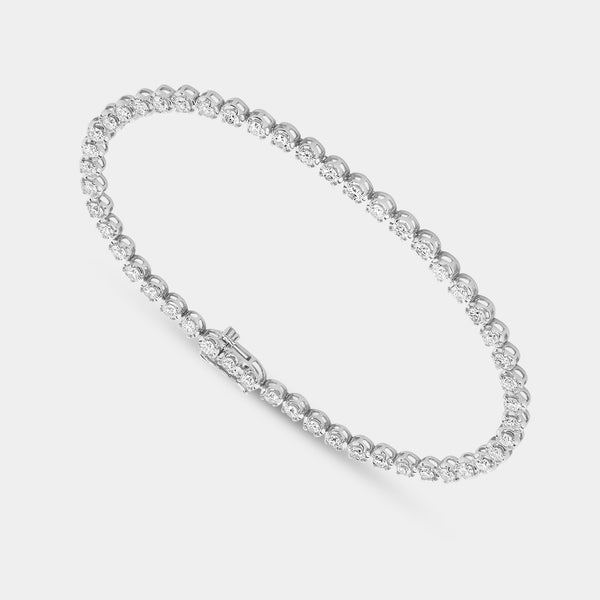 3 Carat Lab-Grown Diamond Round-Shaped Line Bracelet in a Cup Setting — GILDED New York