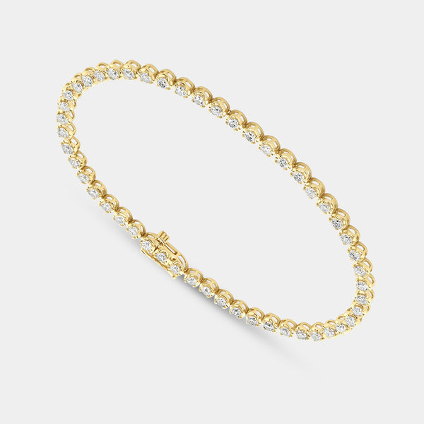 3 Carat Lab-Grown Diamond Round-Shaped Line Bracelet in a Cup Setting — GILDED New York