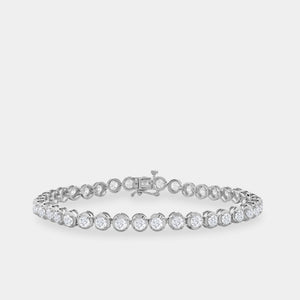 Gilded 5 Carat Lab-Grown Diamond Round-Shaped Line Bracelet in a Cup Setting