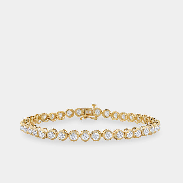 5 Carat Lab-Grown Diamond Round-Shaped Line Bracelet in a Cup Setting — GILDED New York
