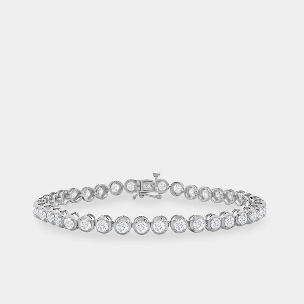 5 Carat Lab-Grown Diamond Round-Shaped Line Bracelet in a Cup Setting — GILDED New York