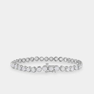 Gilded 5 Carat Lab-Grown Diamond Round-Shaped Line Bracelet in a Cup Setting