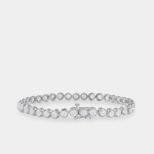5 Carat Lab-Grown Diamond Round-Shaped Line Bracelet in a Cup Setting — GILDED New York