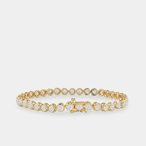 5 Carat Lab-Grown Diamond Round-Shaped Line Bracelet in a Cup Setting — GILDED New York
