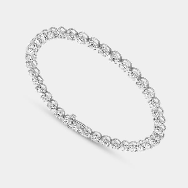 5 Carat Lab-Grown Diamond Round-Shaped Line Bracelet in a Cup Setting — GILDED New York