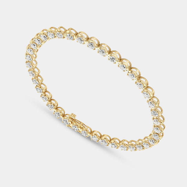 5 Carat Lab-Grown Diamond Round-Shaped Line Bracelet in a Cup Setting — GILDED New York