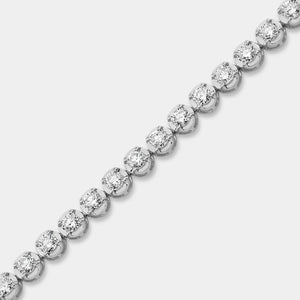 Gilded 5 Carat Lab-Grown Diamond Round-Shaped Line Bracelet in a Cup Setting