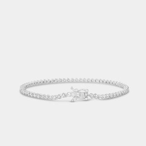 Gilded 2 Carat Lab-Grown Diamond Round-Shaped Three-Prong Tennis Bracelet