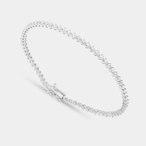 Gilded 2 Carat Lab-Grown Diamond Round-Shaped Three-Prong Tennis Bracelet