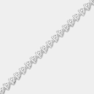 Gilded 2 Carat Lab-Grown Diamond Round-Shaped Three-Prong Tennis Bracelet