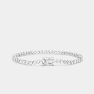 Gilded 4 Carat Lab-Grown Diamond Round-Shaped Three-Prong Tennis Bracelet