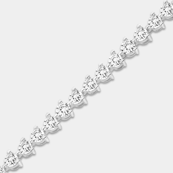 Gilded 4 Carat Lab-Grown Diamond Round-Shaped Three-Prong Tennis Bracelet