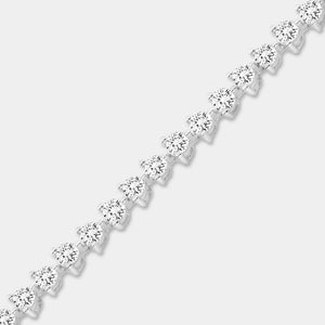Gilded 3 Carat Lab-Grown Diamond Round-Shaped Three-Prong Tennis Bracelet