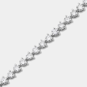 Gilded 5 Carat Lab-Grown Diamond Round-Shaped Three-Prong Tennis Bracelet