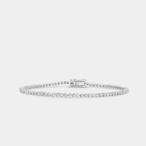 Gilded 1 Carat Lab-Grown Diamond Round-Shaped Three-Prong Tennis Bracelet