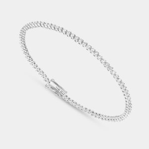 Gilded 1 Carat Lab-Grown Diamond Round-Shaped Three-Prong Tennis Bracelet