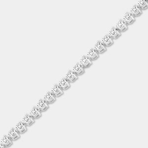Gilded 1 Carat Lab-Grown Diamond Round-Shaped Three-Prong Tennis Bracelet