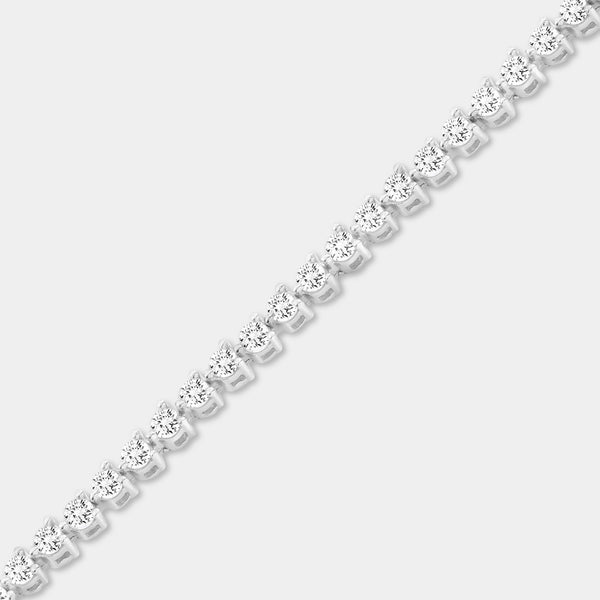 Gilded 1 Carat Lab-Grown Diamond Round-Shaped Three-Prong Tennis Bracelet