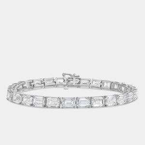 Gilded 21 Carat Lab-Grown Diamond Emerald-Cut Tennis Bracelet