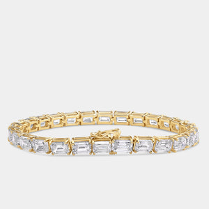 Gilded 21 Carat Lab-Grown Diamond Emerald-Cut Tennis Bracelet