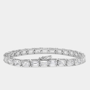 Gilded 21 Carat Lab-Grown Diamond Emerald-Cut Tennis Bracelet