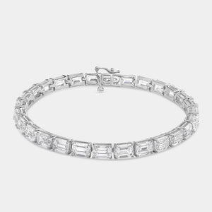 Gilded 21 Carat Lab-Grown Diamond Emerald-Cut Tennis Bracelet