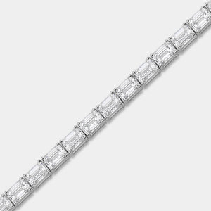 Gilded 21 Carat Lab-Grown Diamond Emerald-Cut Tennis Bracelet