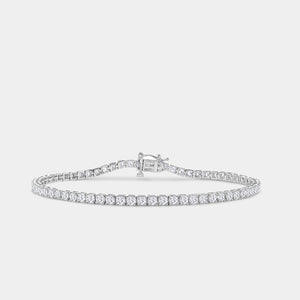 Gilded 3 Carat Lab-Grown Diamond Round-Shaped Classic Tennis Bracelet
