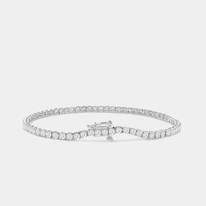 Gilded 3 Carat Lab-Grown Diamond Round-Shaped Classic Tennis Bracelet