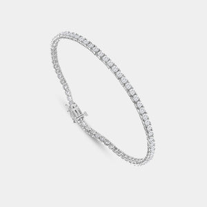 Gilded 3 Carat Lab-Grown Diamond Round-Shaped Classic Tennis Bracelet
