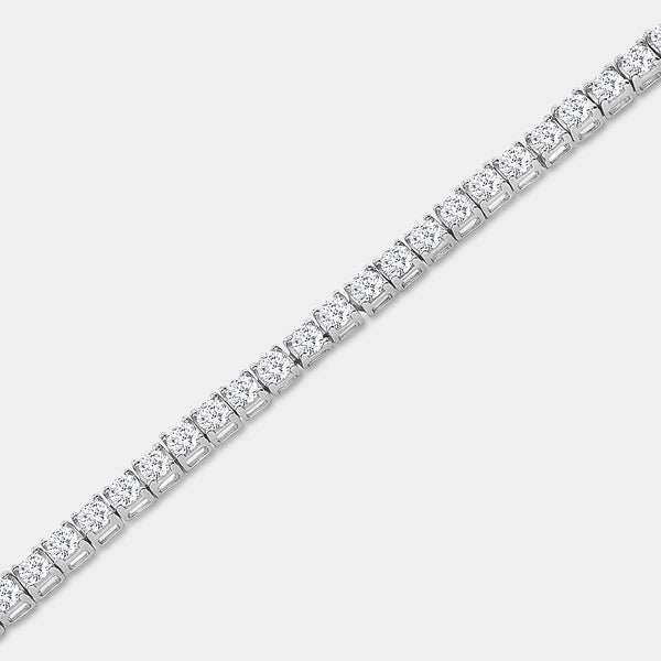 Gilded 3 Carat Lab-Grown Diamond Round-Shaped Classic Tennis Bracelet