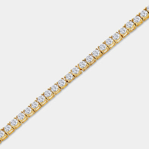 Gilded 3 Carat Lab-Grown Diamond Round-Shaped Classic Tennis Bracelet
