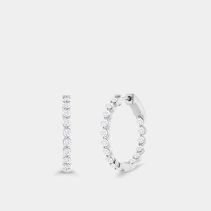 Gilded 2 Carat Lab-Grown Diamond Round-Shaped, Inside-Out, Shared-Prong Hoops
