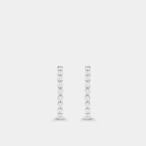 Gilded 2 Carat Lab-Grown Diamond Round-Shaped, Inside-Out, Shared-Prong Hoops