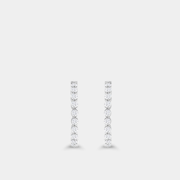 Gilded 2 Carat Lab-Grown Diamond Round-Shaped, Inside-Out, Shared-Prong Hoops