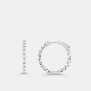 Gilded 2 Carat Lab-Grown Diamond Round-Shaped, Inside-Out, Shared-Prong Hoops