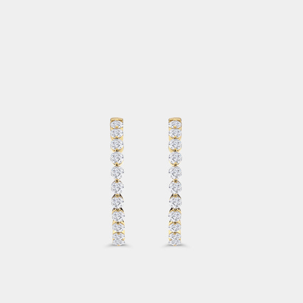 4 Carat Lab-Grown Diamond Round-Shaped, Inside-Out, Shared-Prong Hoops — GILDED New York