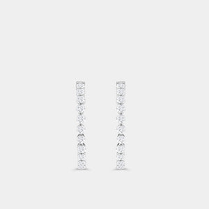 Gilded 4 Carat Lab-Grown Diamond Round-Shaped, Inside-Out, Shared-Prong Hoops