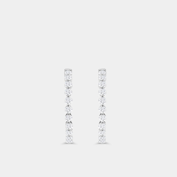 Gilded 4 Carat Lab-Grown Diamond Round-Shaped, Inside-Out, Shared-Prong Hoops