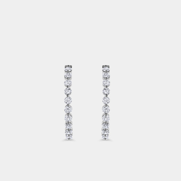 5 Carat Lab-Grown Diamond Round-Shaped, Inside-Out, Shared-Prong Hoops — GILDED New York