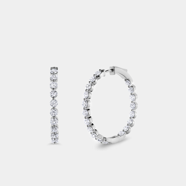 5 Carat Lab-Grown Diamond Round-Shaped, Inside-Out, Shared-Prong Hoops — GILDED New York
