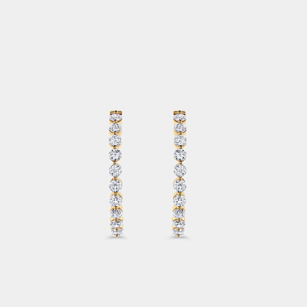 5 Carat Lab-Grown Diamond Round-Shaped, Inside-Out, Shared-Prong Hoops — GILDED New York